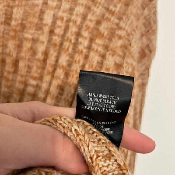 BLANK NYC BLANKNYC Heather Ribbed Crewneck Sweater Tan Brown White Marled Winter - Picture 11 of 14